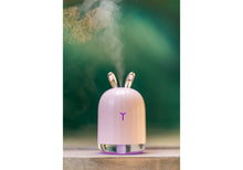 Load image into Gallery viewer, Luxe Rose Gold and Pink Bunny Travel Humidifier with LED Spectrum Nightlight