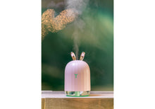 Load image into Gallery viewer, Luxe Rose Gold and Pink Bunny Travel Humidifier with LED Spectrum Nightlight