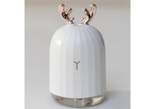 Load image into Gallery viewer, Luxe White Reindeer Travel Humidifier with LED Spectrum Nightlight