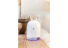 Load image into Gallery viewer, Luxe White Reindeer Travel Humidifier with LED Spectrum Nightlight