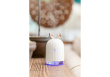 Load image into Gallery viewer, Luxe White Reindeer Travel Humidifier with LED Spectrum Nightlight