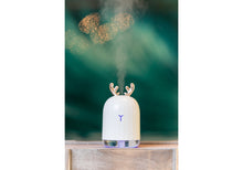 Load image into Gallery viewer, Luxe White Reindeer Travel Humidifier with LED Spectrum Nightlight