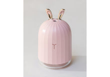 Load image into Gallery viewer, Luxe Rose Gold and Pink Bunny Travel Humidifier with LED Spectrum Nightlight