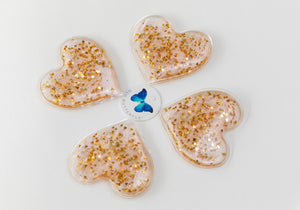 Rose Gold and Pink Heart Cooling Eye Gel patches