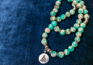 Turquoise Mala Bead Necklace